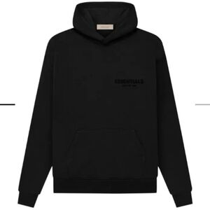 Fear of God Essentials Black Stretch Limo Hoodie Size Large NWT AUTHENTIC